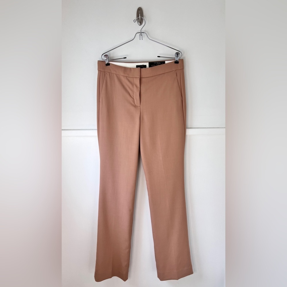 J. Crew Willa Camel Blush Full-Length Flare Pants Italian City Wool NWT